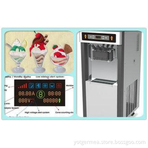 Commercial Soft Serve Yogurt Machine, 2 + 1 Mixed Flavors I